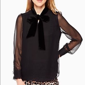 NWT Kate Spade velvet and chiffon blouse